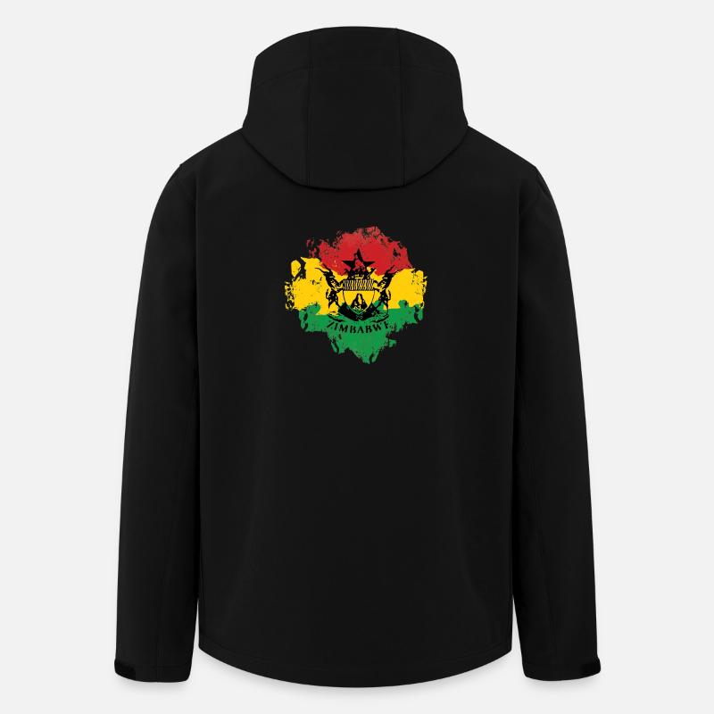 Zimbabwe Emblem Reggaeflagge - Recycelte Männer Softshell-Jacke von Stanley/Stella - Schwarz
