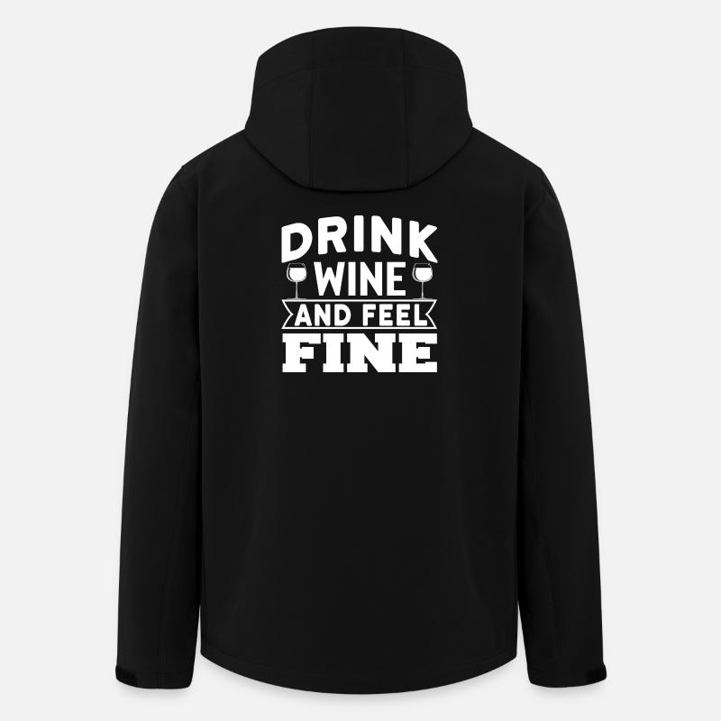 Drink wine and feel fine - Recycelte Männer Softshell-Jacke von Stanley/Stella - Schwarz