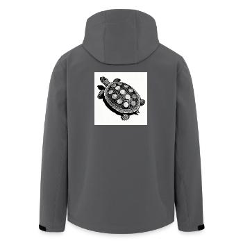 Münz-Schildkröte Geometrie - Recycelte Männer Softshell-Jacke von Stanley/Stella - Anthrazit - Hinten - AI Model Male 185 light (185cm)