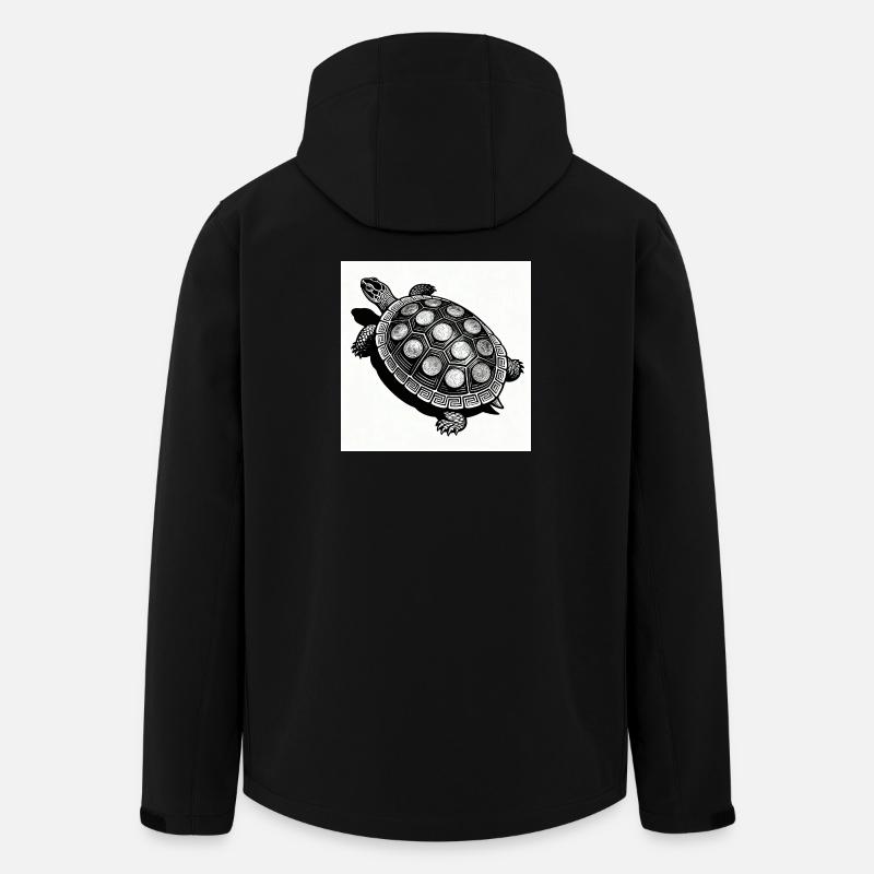 Münz-Schildkröte Geometrie - Recycelte Männer Softshell-Jacke von Stanley/Stella - Schwarz