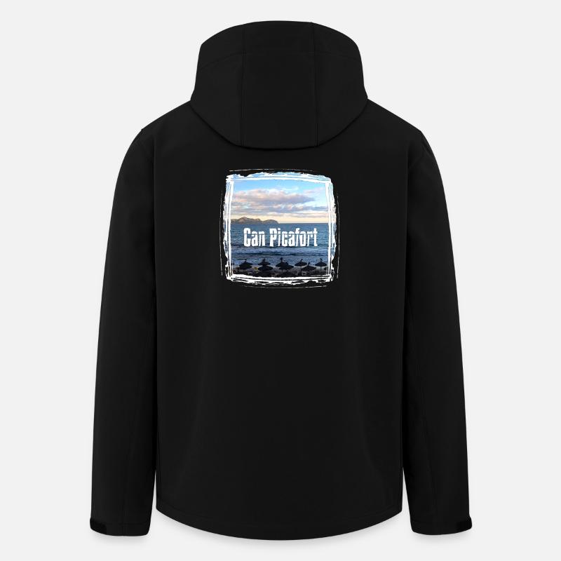 Can Picafort Beach Imprimer - Veste softshell homme en polyester recyclé Stanley/Stella - noir