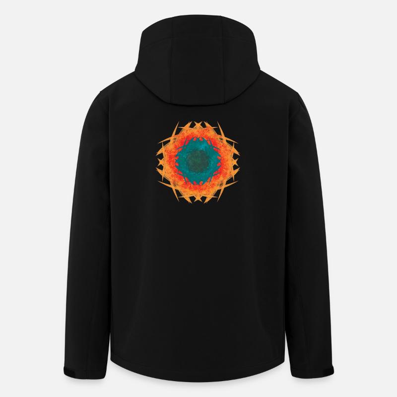 Kaléidoscope Mandala de Feu - Veste softshell homme en polyester recyclé Stanley/Stella - noir