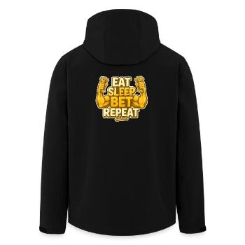 Eat Sleep Bet Repeat - Men’s Recycled Softshell Jacket by Stanley/Stella - black - Back - AI Model Male 185 light (185cm)