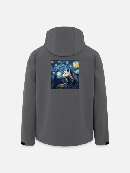 Opossum Van Gogh Starry Night - Men’s Recycled Softshell Jacket by Stanley/Stella - black