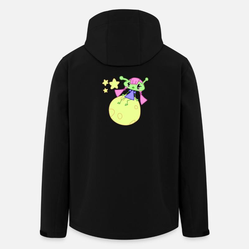 Alien auf Mond mit Sternen - Recycelte Männer Softshell-Jacke von Stanley/Stella - Schwarz