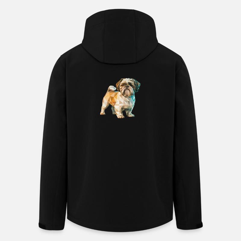 Shih Tzu - Cool Low Poly Logo - Veste softshell homme en polyester recyclé Stanley/Stella - noir