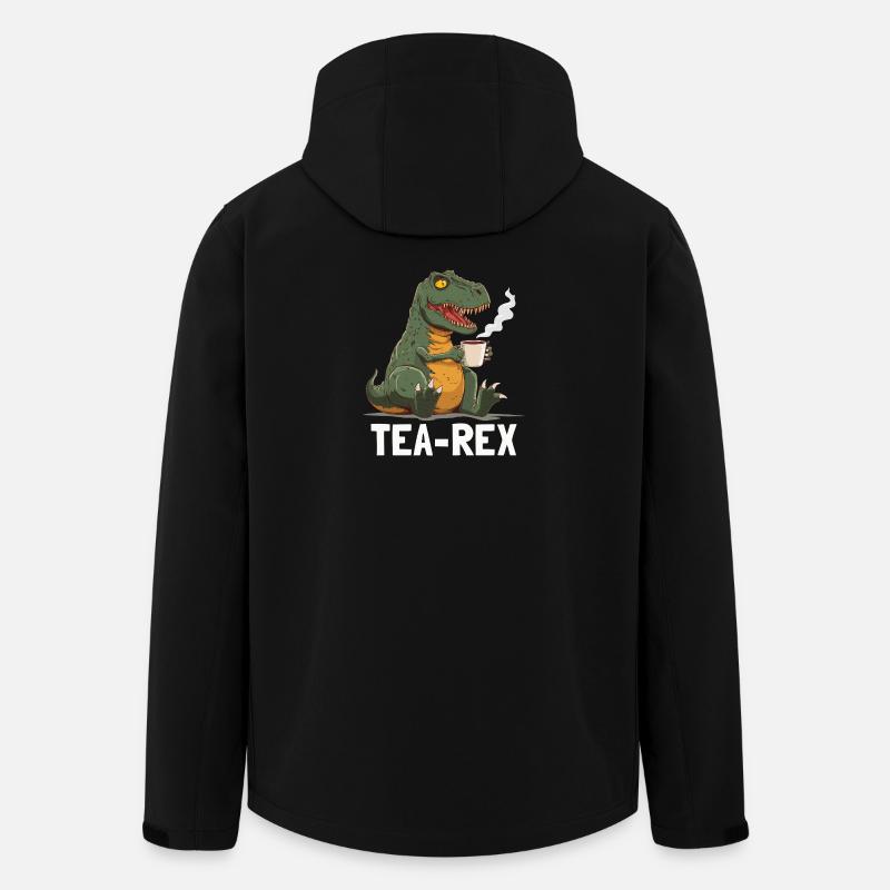 Funny T-Rex Dino Drinking Tea - Men’s Recycled Softshell Jacket by Stanley/Stella - black
