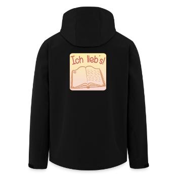 HOBBY READING BOOKS LOVE BOOK - Men’s Recycled Softshell Jacket by Stanley/Stella - black - Back - AI Model Male 185 light (185cm)