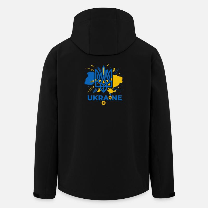 Blauer Dreizack Ukraine Emblem - Recycelte Männer Softshell-Jacke von Stanley/Stella - Schwarz