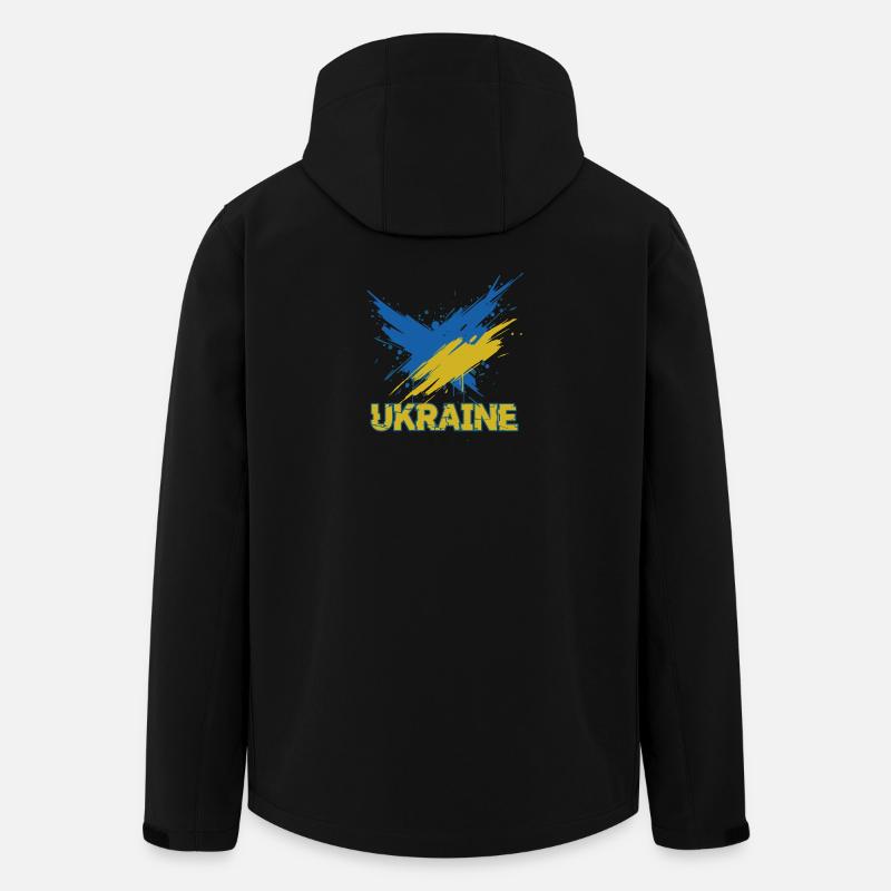 Drapeau de l’Ukraine Splash Art - Veste softshell homme en polyester recyclé Stanley/Stella - noir