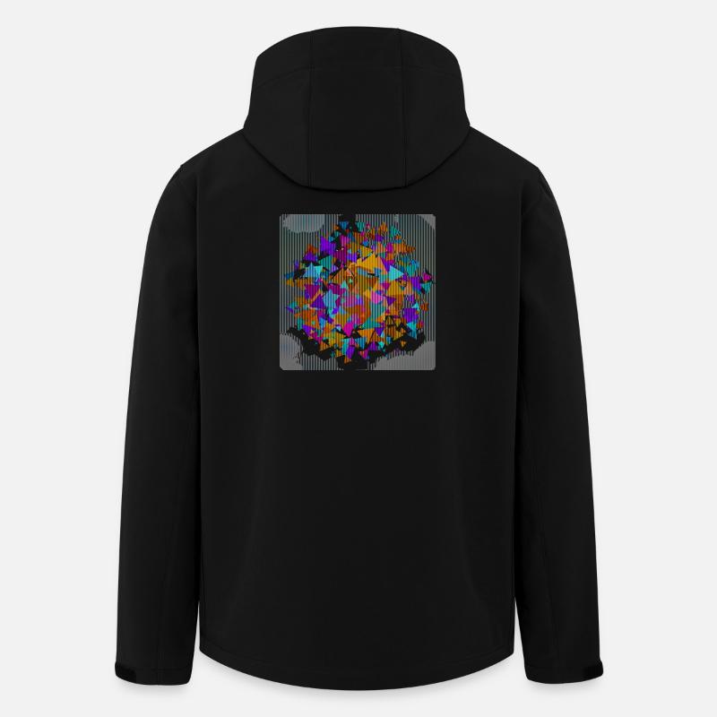 Geometrischer Dreieckskreis - Recycelte Männer Softshell-Jacke von Stanley/Stella - Schwarz