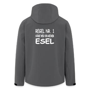 Esel - Recycelte Männer Softshell-Jacke von Stanley/Stella - Anthrazit - Hinten - AI Model Male 185 light (185cm)