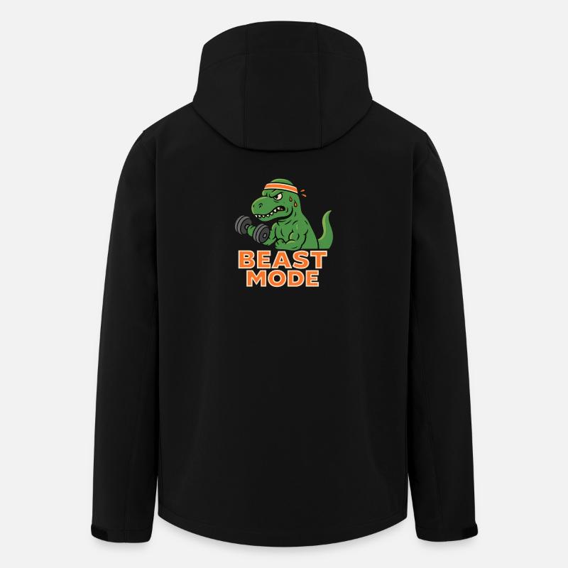 Dino Krafttraining Mode - Recycelte Männer Softshell-Jacke von Stanley/Stella - Schwarz