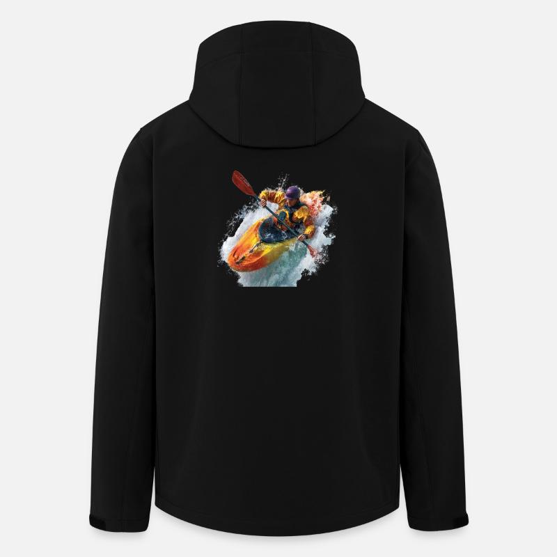 Wildwasser Kajak Abenteuer - Recycelte Männer Softshell-Jacke von Stanley/Stella - Schwarz