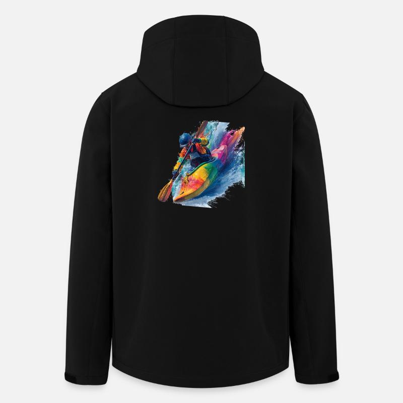 Farbrausch Wildwasser Kajakabenteuer  - Recycelte Männer Softshell-Jacke von Stanley/Stella - Schwarz