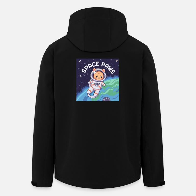 Space Paws – Pixel Cat Astronaut - Men’s Recycled Softshell Jacket by Stanley/Stella - black