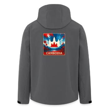Cambodge – Angkor Wat Design - Veste softshell homme en polyester recyclé Stanley/Stella - charbon - Dos - AI Model Male 185 light (185cm)