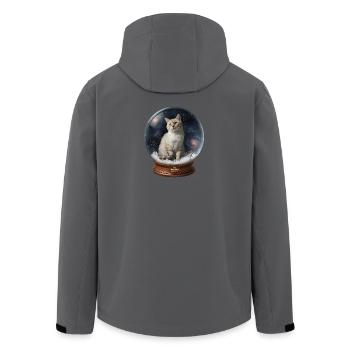 Chat cosmique dans la boule à neige - Veste softshell homme en polyester recyclé Stanley/Stella - charbon - Dos - AI Model Male 185 light (185cm)