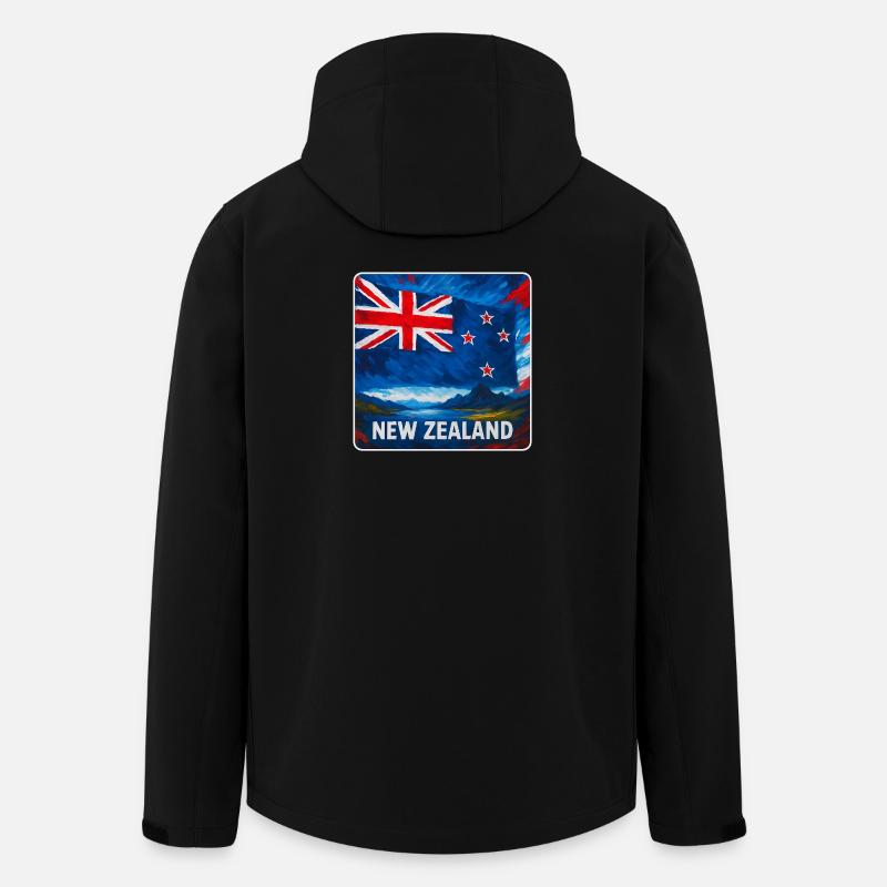 Neuseeland Flaggen Design - Recycelte Männer Softshell-Jacke von Stanley/Stella - Schwarz
