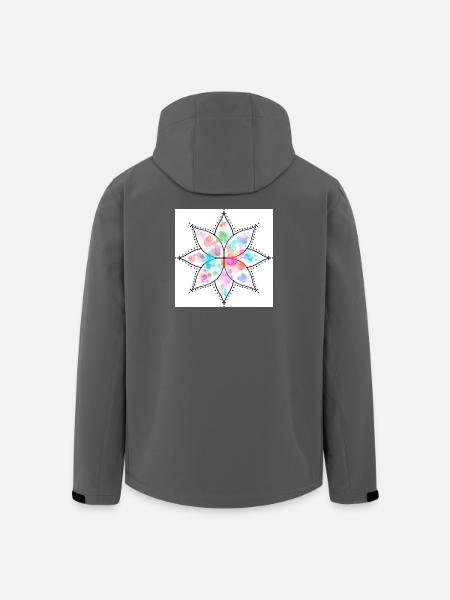 Mandala Fleur pastel Aquarelle - Veste softshell homme en polyester recyclé Stanley/Stella - noir