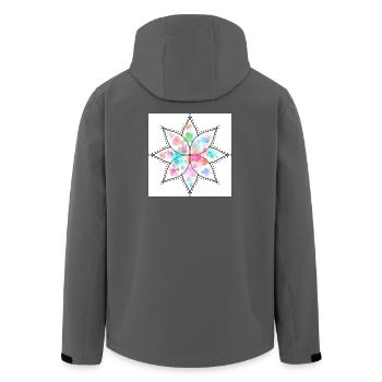 Mandala Pastell Blume Aquarell - Recycelte Männer Softshell-Jacke von Stanley/Stella - Anthrazit - Hinten - AI Model Male 185 light (185cm)