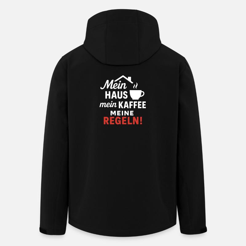 Mein Haus, mein Kaffee, meine Regeln! - Recycelte Männer Softshell-Jacke von Stanley/Stella - Schwarz