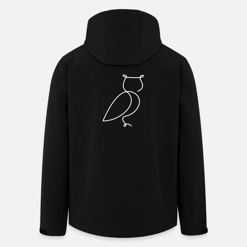 Owl Sketch – Stylish Bird Motif - Men’s Recycled Softshell Jacket by Stanley/Stella - black