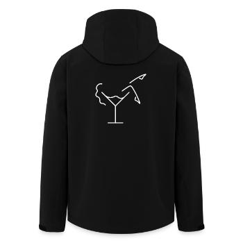 Frau im Cocktailglas Skizze – originelles Motiv - Recycelte Männer Softshell-Jacke von Stanley/Stella - Schwarz - Hinten - AI Model Male 185 light (185cm)