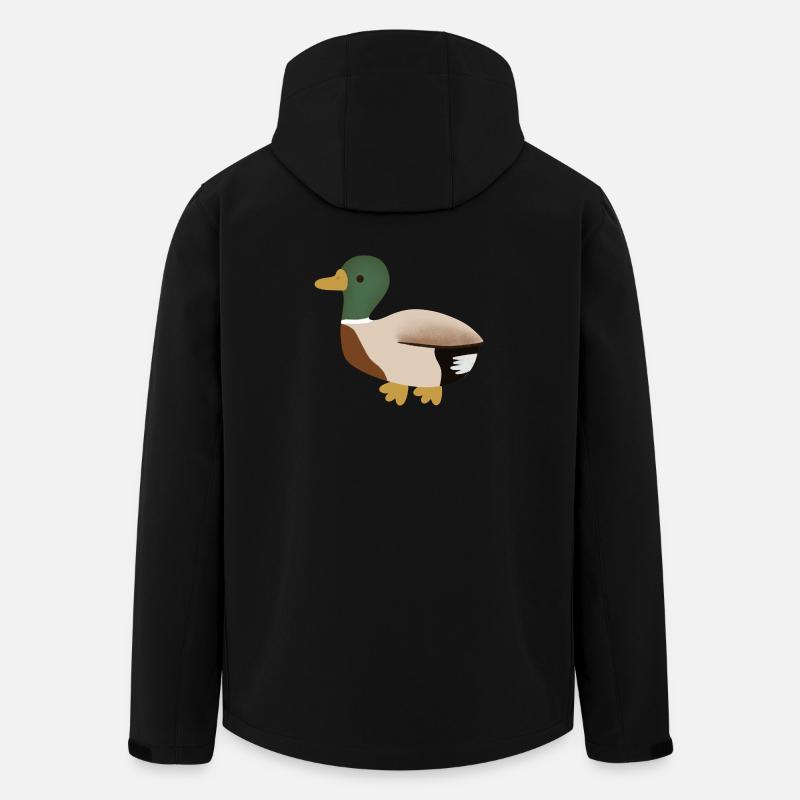 Stockente Minimale Illustration - Recycelte Männer Softshell-Jacke von Stanley/Stella - Schwarz