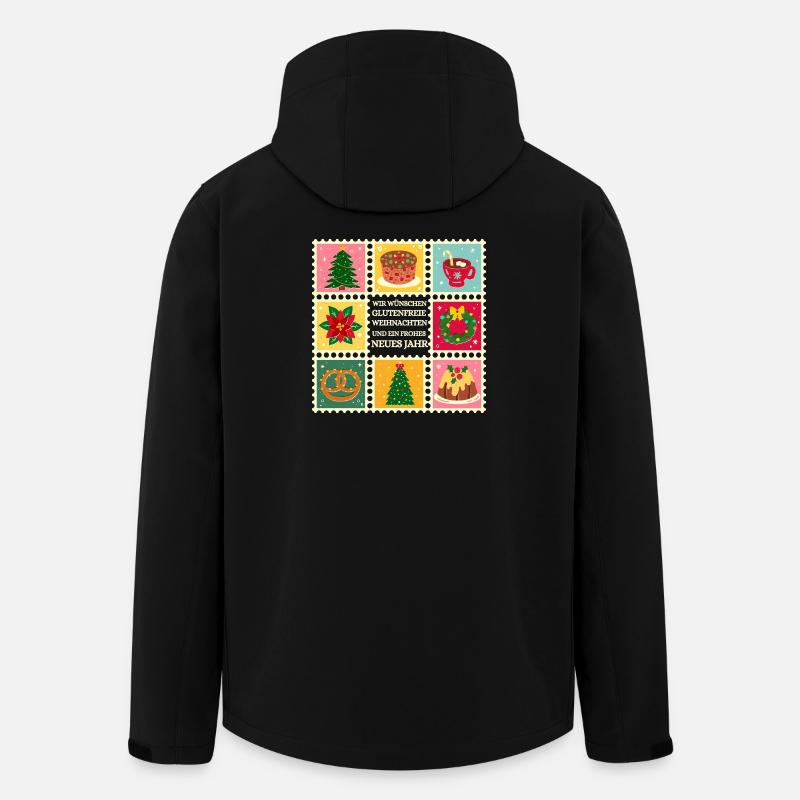 Motifs de Noël sans gluten - Veste softshell homme en polyester recyclé Stanley/Stella - noir