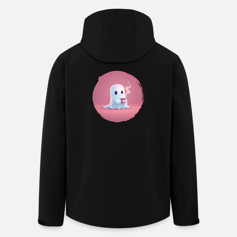 Kaffee‑Geist – Cozy Halloween Shirt - Recycelte Männer Softshell-Jacke von Stanley/Stella - Schwarz