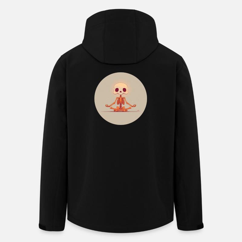 Skeleton Meditation Pose in Orange - Men’s Recycled Softshell Jacket by Stanley/Stella - black
