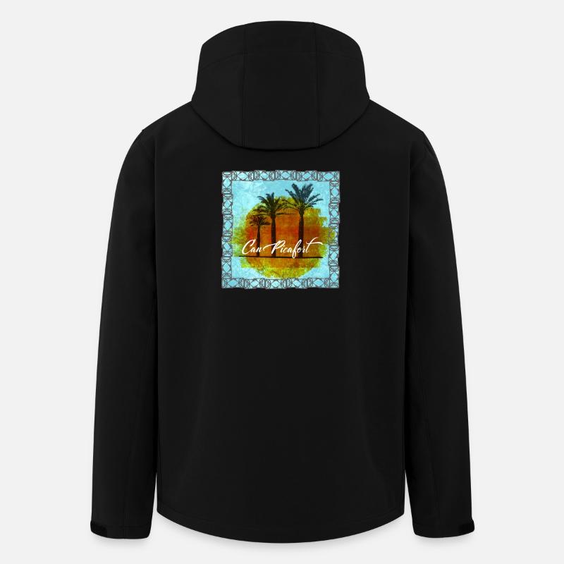 Can Picafort Palm Trees Sunset - Men’s Recycled Softshell Jacket by Stanley/Stella - black