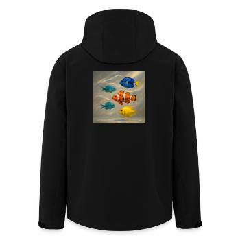 Fish Floating - Men’s Recycled Softshell Jacket by Stanley/Stella - black - Back - AI Model Male 185 light (185cm)
