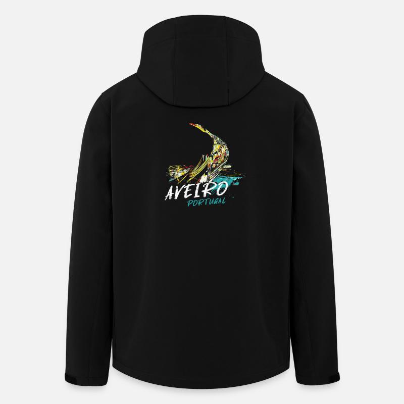 Proue bateau moliceiro Aveiro illustration - Veste softshell homme en polyester recyclé Stanley/Stella - noir