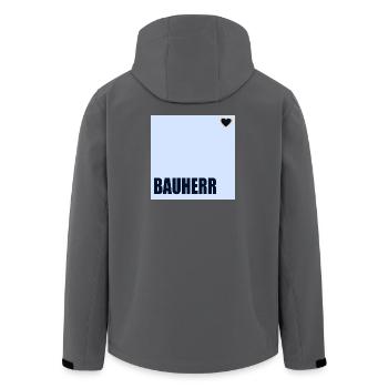 HAUSBAU BAUHERR HERZ - Recycelte Männer Softshell-Jacke von Stanley/Stella - Anthrazit - Hinten - AI Model Male 185 light (185cm)