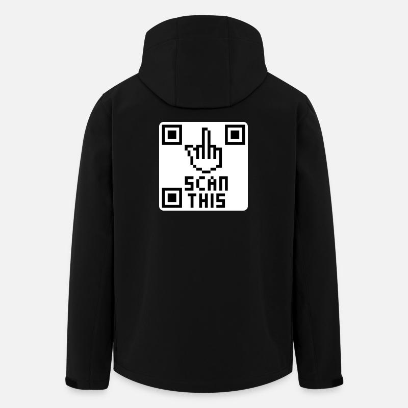 QRcode Mittelfinger - Recycelte Männer Softshell-Jacke von Stanley/Stella - Schwarz