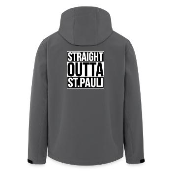 Straight Outta St Pauli HAMBURG - Men’s Recycled Softshell Jacket by Stanley/Stella - anthracite - Back - AI Model Male 185 light (185cm)