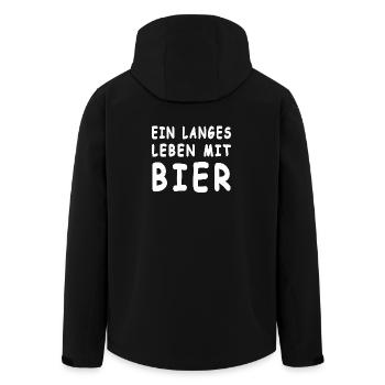 Bier - Recycelte Männer Softshell-Jacke von Stanley/Stella - Schwarz - Hinten - AI Model Male 185 light (185cm)