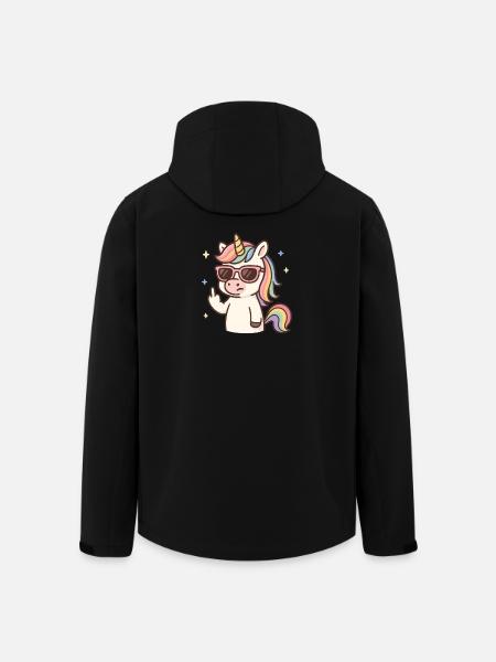 Unicorno ribelle – Umorismo impertinente e magico - Giacca softshell uomo in poliestere riciclato di Stanley/Stella - nero