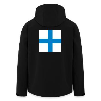 Stop_Your_Intentions_Flag - Men’s Recycled Softshell Jacket by Stanley/Stella - black - Back - AI Model Male 185 light (185cm)