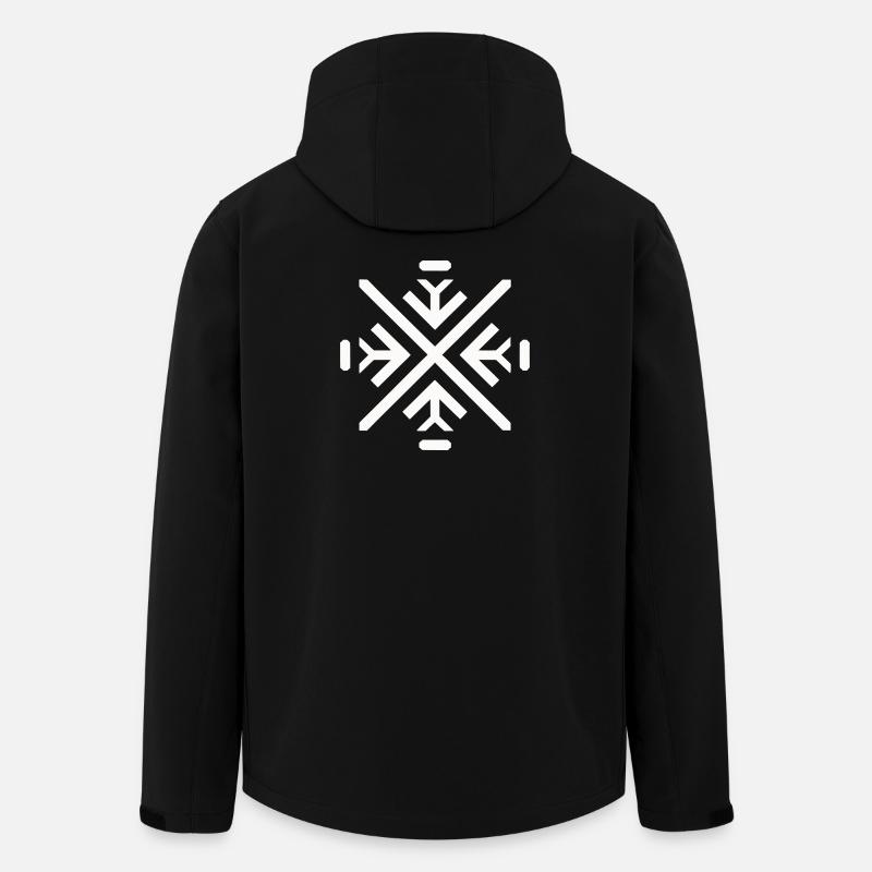 Schlanke geometrische Flocke - Recycelte Männer Softshell-Jacke von Stanley/Stella - Schwarz