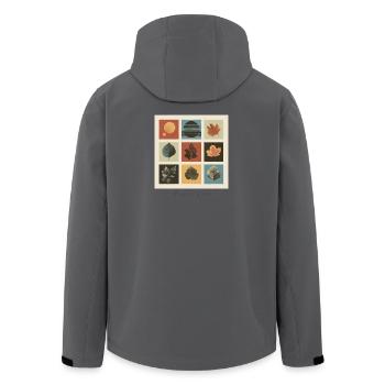 Herbstblatt Mosaik Gitter - Recycelte Männer Softshell-Jacke von Stanley/Stella - Anthrazit - Hinten - AI Model Male 185 light (185cm)