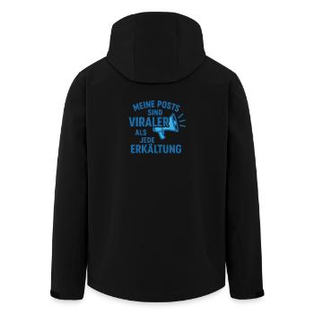 Meine Posts sind viraler als jede Erkältung - Recycelte Männer Softshell-Jacke von Stanley/Stella - Schwarz - Hinten - AI Model Male 185 light (185cm)
