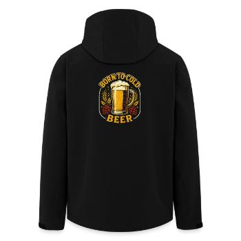 Geboren für kaltes Bier | Urbane Brauerei - Recycelte Männer Softshell-Jacke von Stanley/Stella - Schwarz - Hinten - AI Model Male 185 light (185cm)