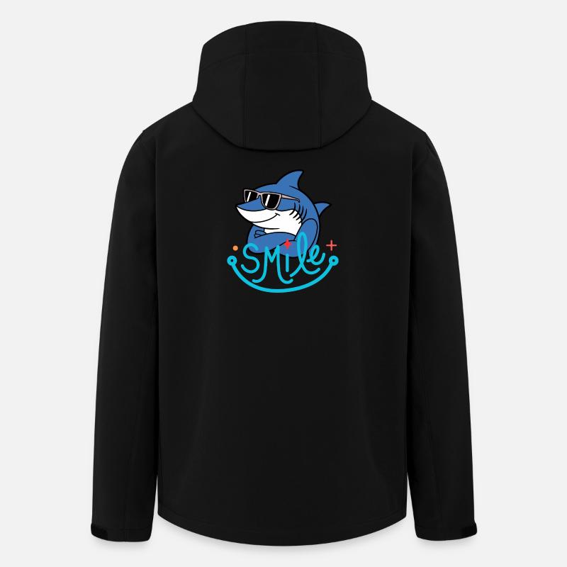 Hai mit Lächeln und Brille - Recycelte Männer Softshell-Jacke von Stanley/Stella - Schwarz