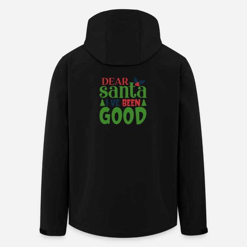 Dear Santa I've Been Good Pattern - Men’s Recycled Softshell Jacket by Stanley/Stella - black