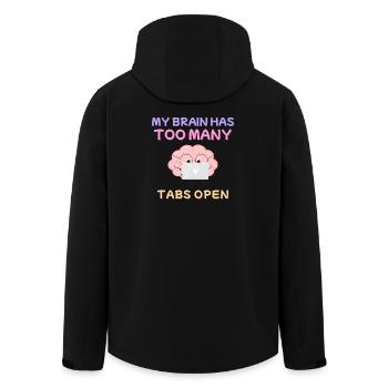 Mon cerveau a trop d’onglets Open Design - Veste softshell homme en polyester recyclé Stanley/Stella - noir - Dos - AI Model Male 185 light (185cm)