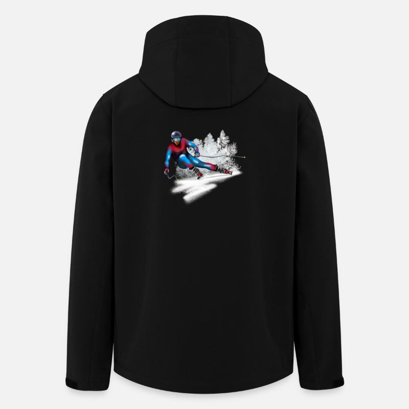 Speeding skier in the snow - Men’s Recycled Softshell Jacket by Stanley/Stella - black