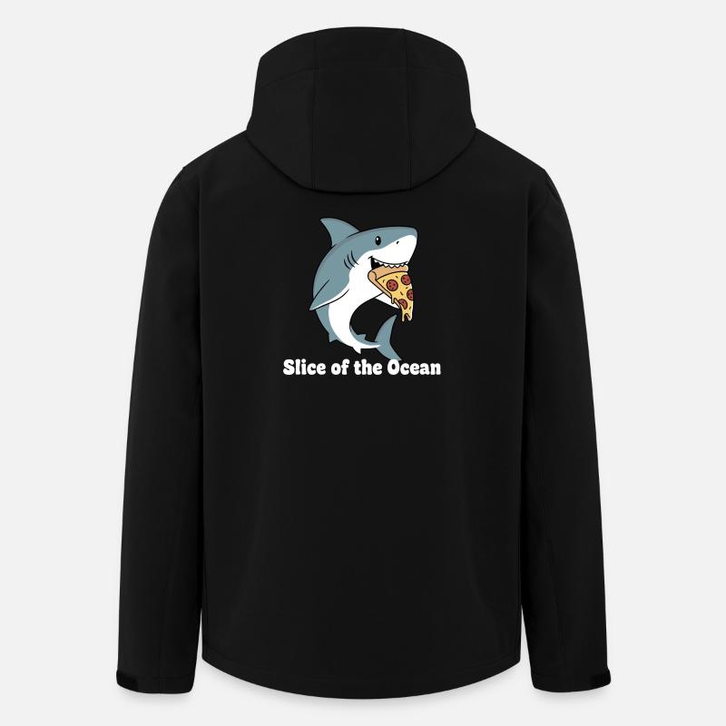 Hai beißt Pizza - Recycelte Männer Softshell-Jacke von Stanley/Stella - Schwarz